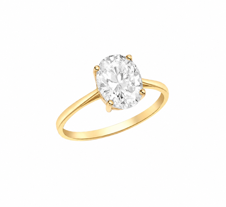Mococo Ring 9ct Yellow Gold Oval Solitaire Ring