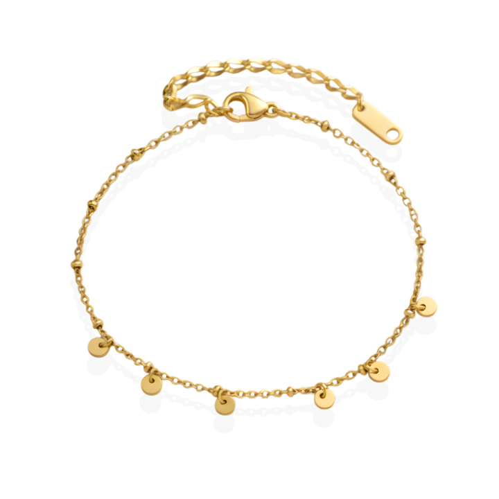 Mococo  Gold Mini Disc Charm Anklet