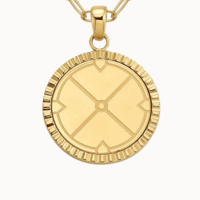 D.Louise Gold Compass Engravable Necklace