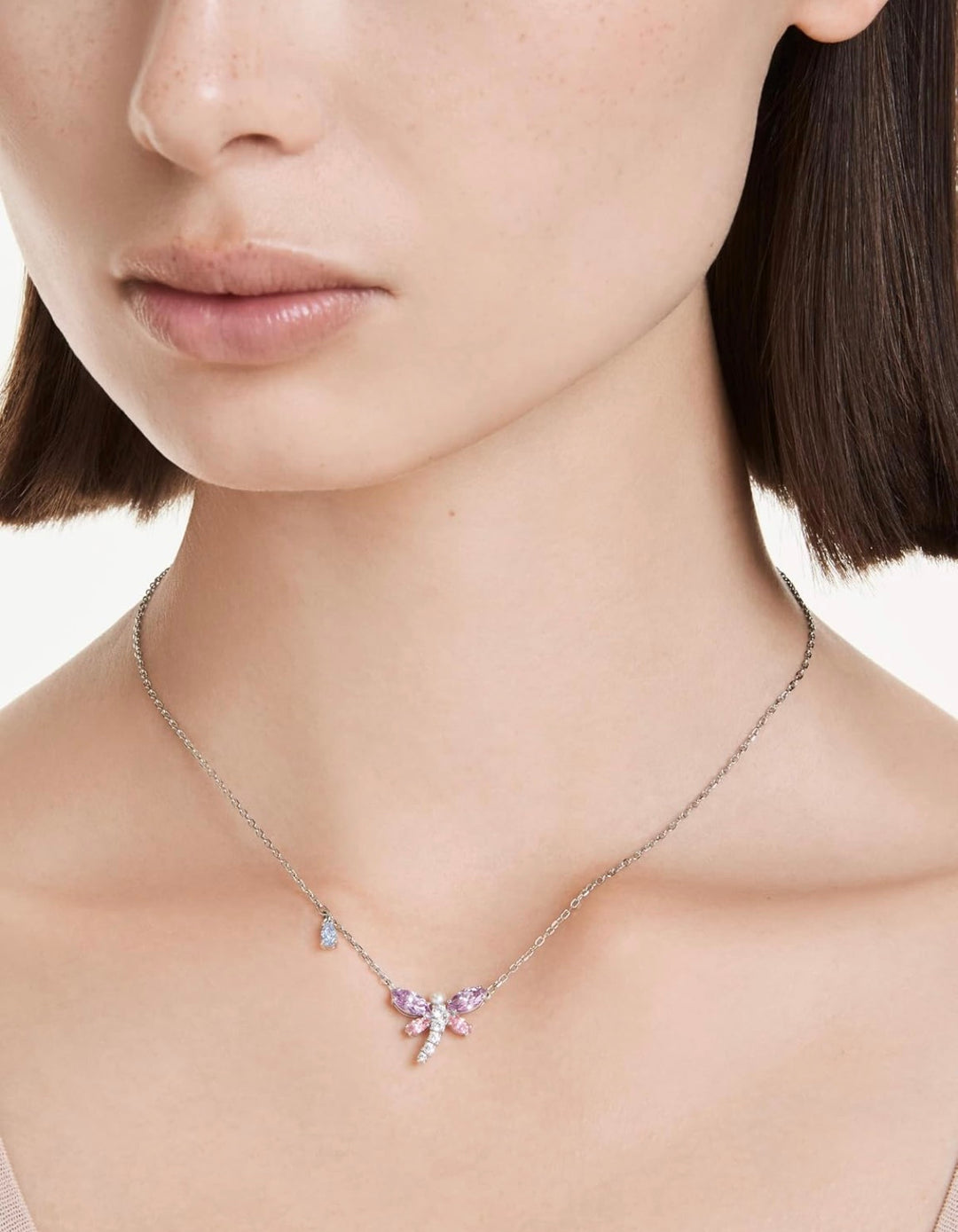 Swarovski Ariana Grande Dragonfly Pendant Multicoloured Rhodium Plated
