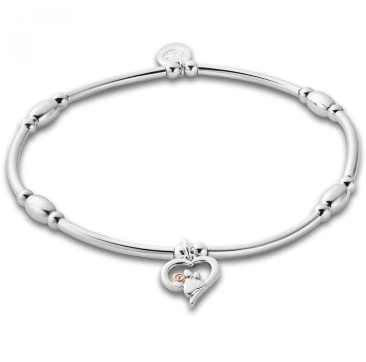 Clogau Silver Paw Prints Heart Affinity Bracelet