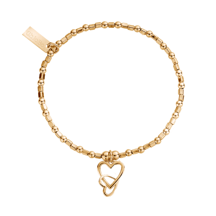 ChloBo Gold Interlocking Love Heart Bracelet