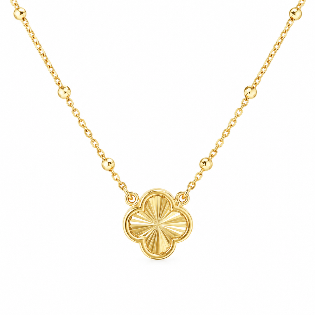 Mococo 9ct Gold Clover Necklace