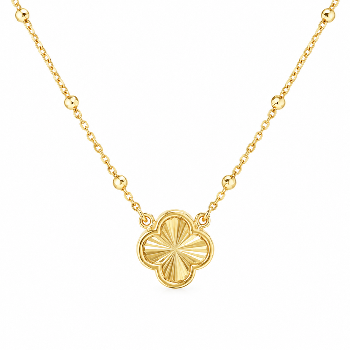 Mococo 9ct Gold Clover Necklace