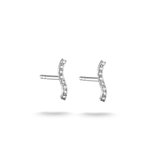 Thomas Sabo Silver Curved Stud Earrings with White Zirconia - MococoThomas SaboH2366-051-14Earrings