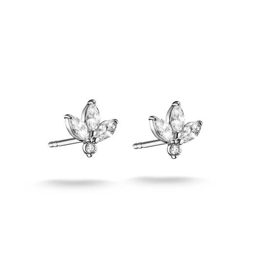Thomas Sabo Silver Flower Stud Earrings with White Teardrop Zirconia - MococoThomas SaboH2371-051-14Earrings