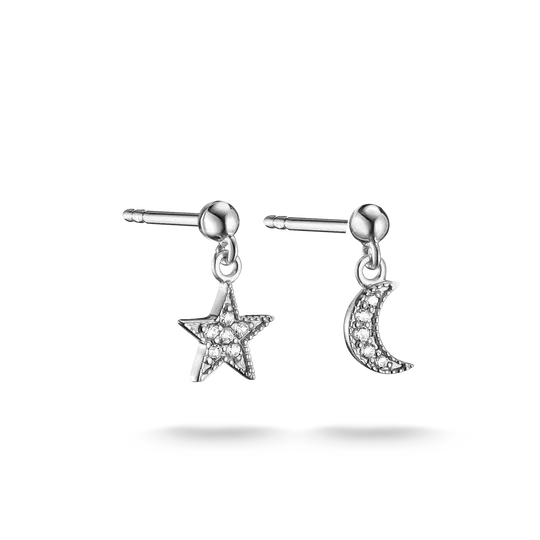 Thomas Sabo Silver Moon and Star Stud Earrings with White Zirconia - MococoThomas SaboH2374-051-14Earrings