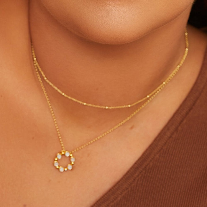Hot Diamonds Gold Jac Jossa Calm Mother of Pearl Circle Pendant
