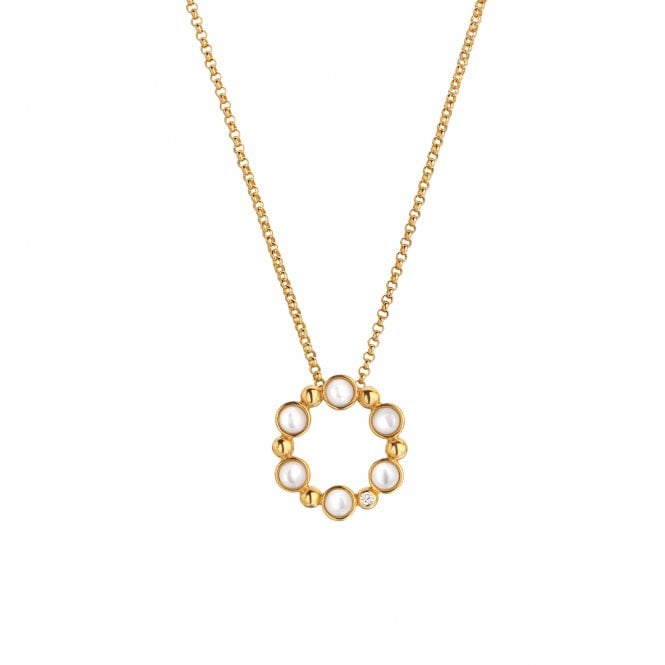 Hot Diamonds Gold Jac Jossa Calm Mother of Pearl Circle Pendant