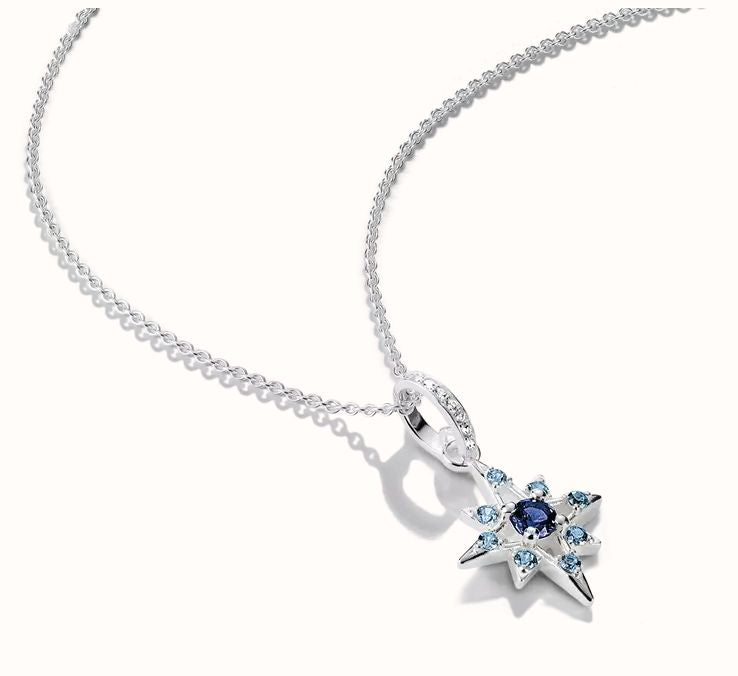 Thomas Sabo Silver Star Necklace with Blue Stones