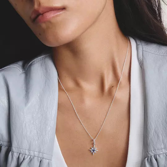 Thomas Sabo Silver Star Necklace with Blue Stones