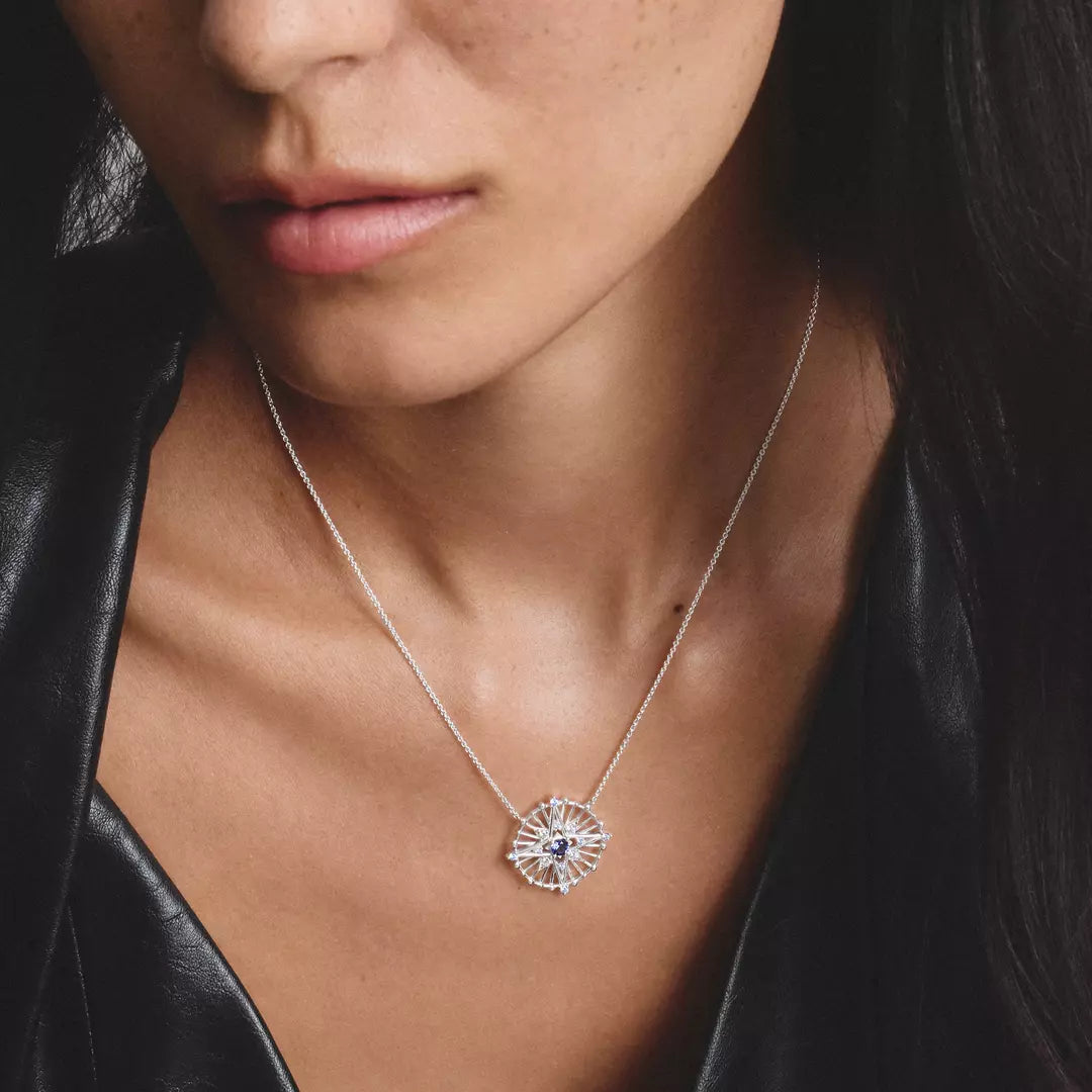 Thomas Sabo Silver Necklace with Blue Stones