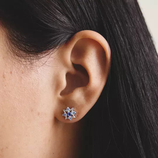 Thomas Sabo Silver Star Stud Earrings with Blue Stones