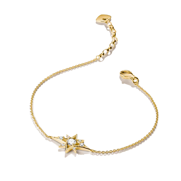 Thomas Sabo Gold Star Bracelet with White Zirconia