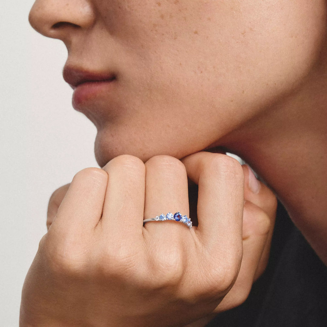 Thomas Sabo Silver Ring with Blue Stones
