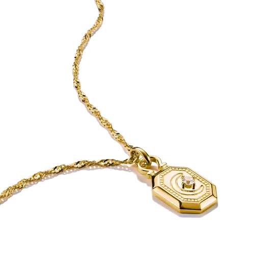 Thomas Sabo Gold 18k Gold Plated Moon Necklace Elyndra