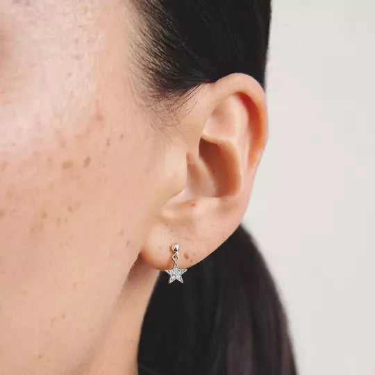 Thomas Sabo Silver Moon and Star Stud Earrings with White Zirconia