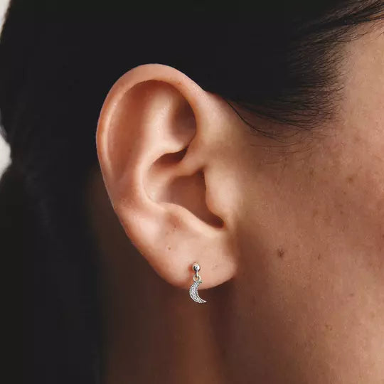 Thomas Sabo Silver Moon and Star Stud Earrings with White Zirconia
