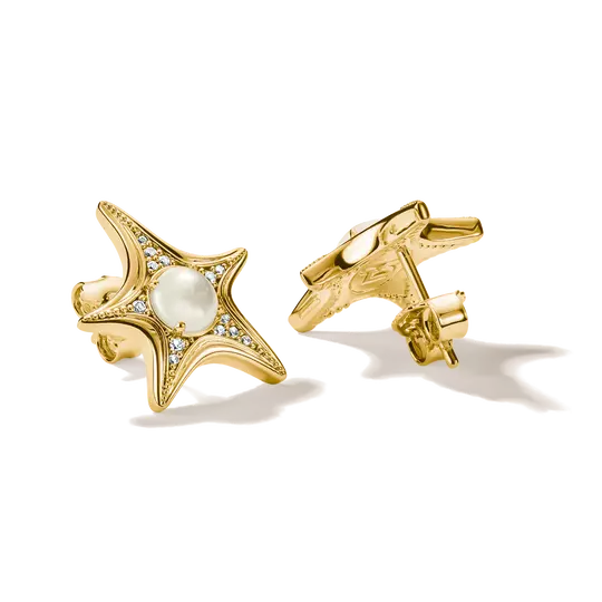 Thomas Sabo Gold Ear Studs Starfish with Mother-of-pearl