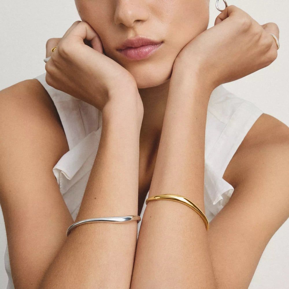 Thomas Sabo Gold Bangle with Wave Design