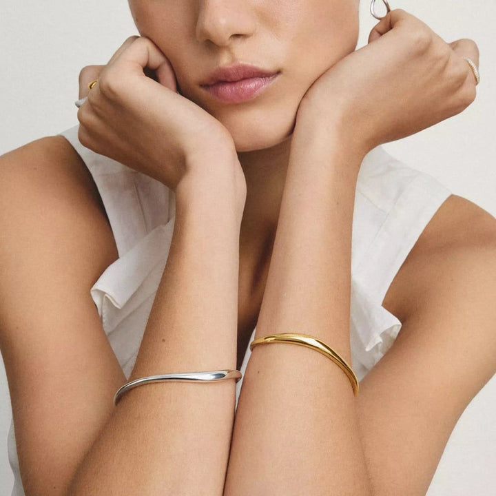 Thomas Sabo Gold Bangle with Wave Design
