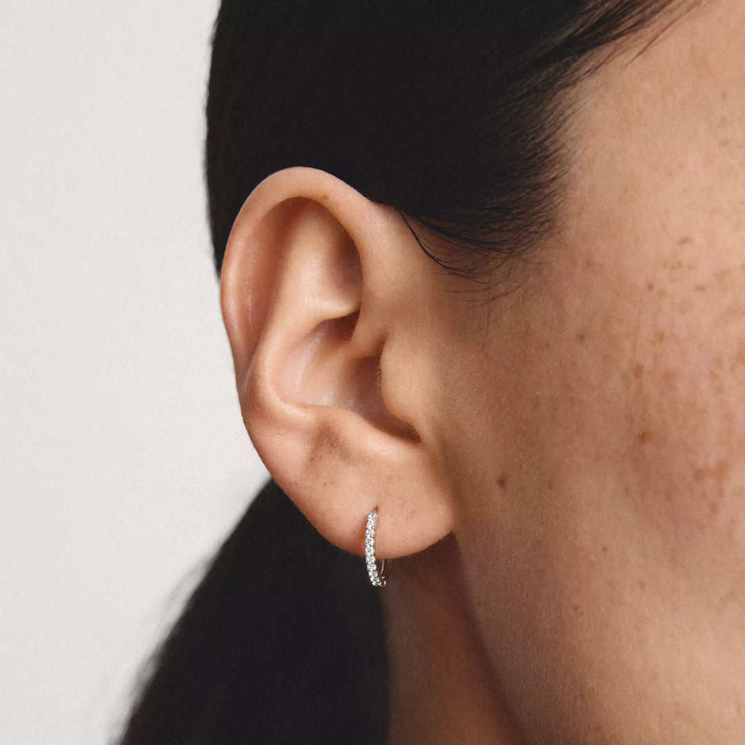 Thomas Sabo Silver Pave Row Hoop Earrings