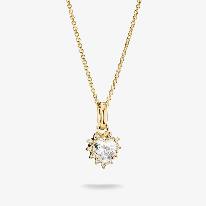 Thomas Sabo Gold Chain with White Heart-cut Zirconia