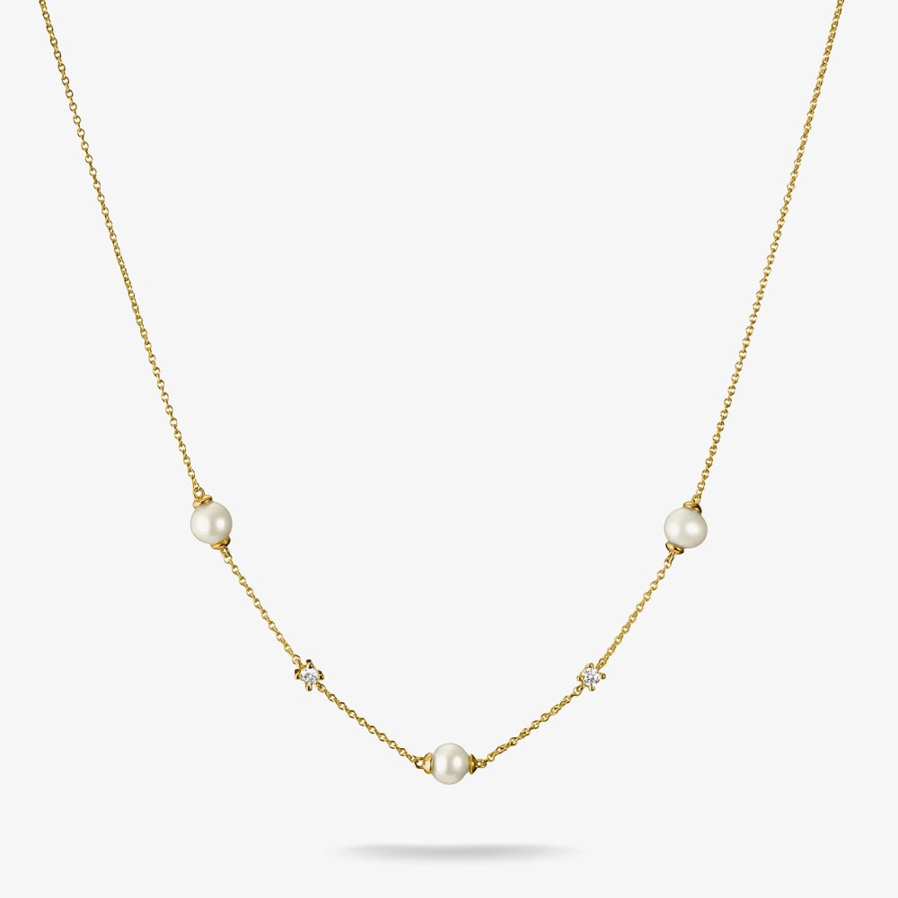 Thomas Sabo Gold Chain with Pearls and White Zirconia