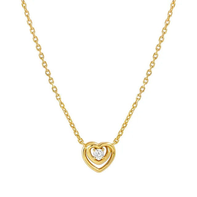 Nomination Gold Heart Cubic Zirconia Necklace