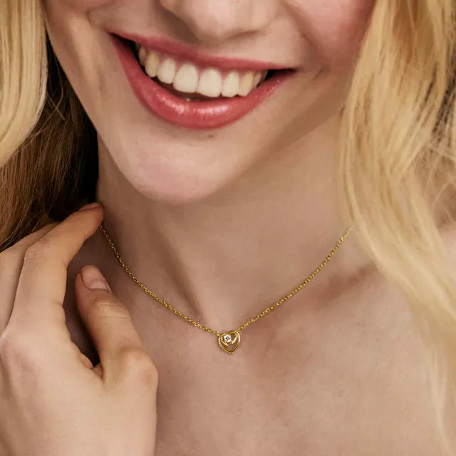 Nomination Gold Heart Cubic Zirconia Necklace