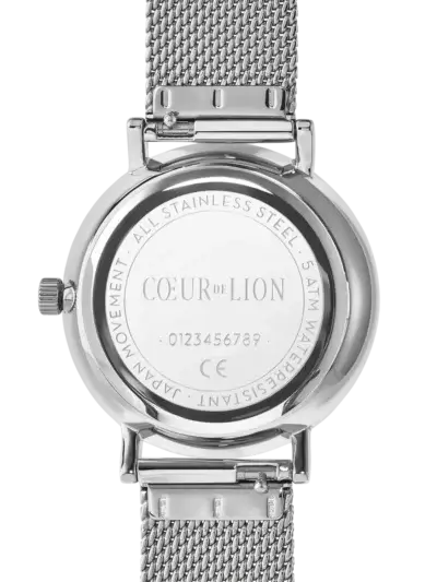 Coeur De Lion Silver Round Mother-of-Pearl Milanaise Watch