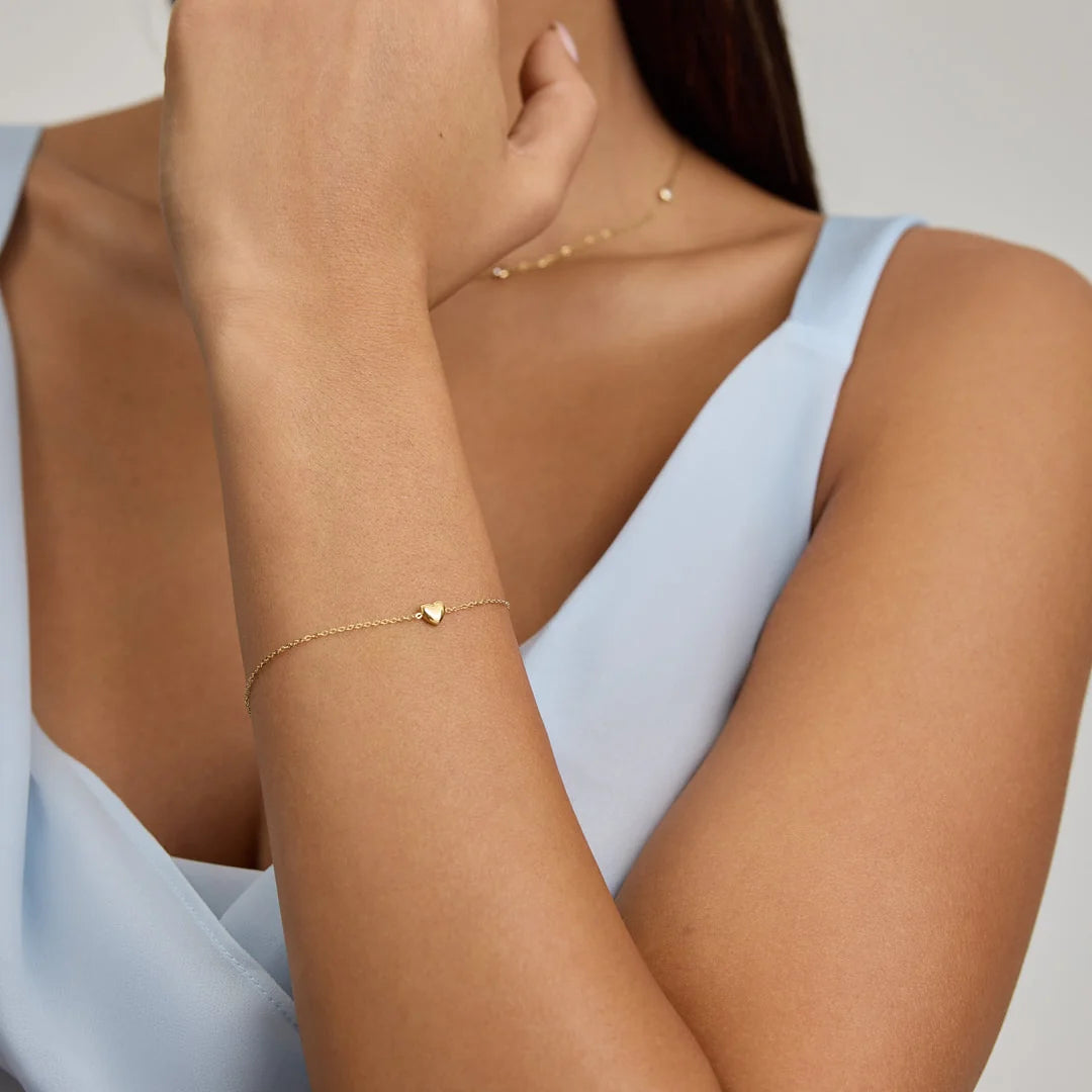 D.Louise Gold Mini Heart Bracelet