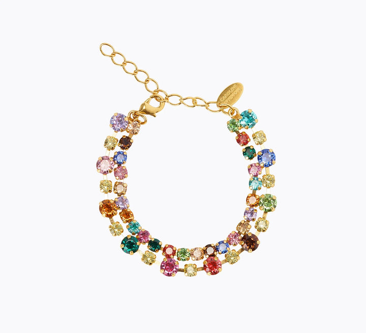 Caroline Svedbom Gold Pomona Rainbow Crystals Bracelet