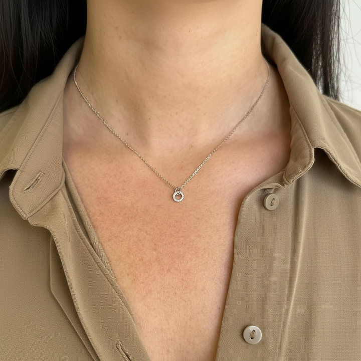 Ola Silver Interlinking Circles Pendant Necklace