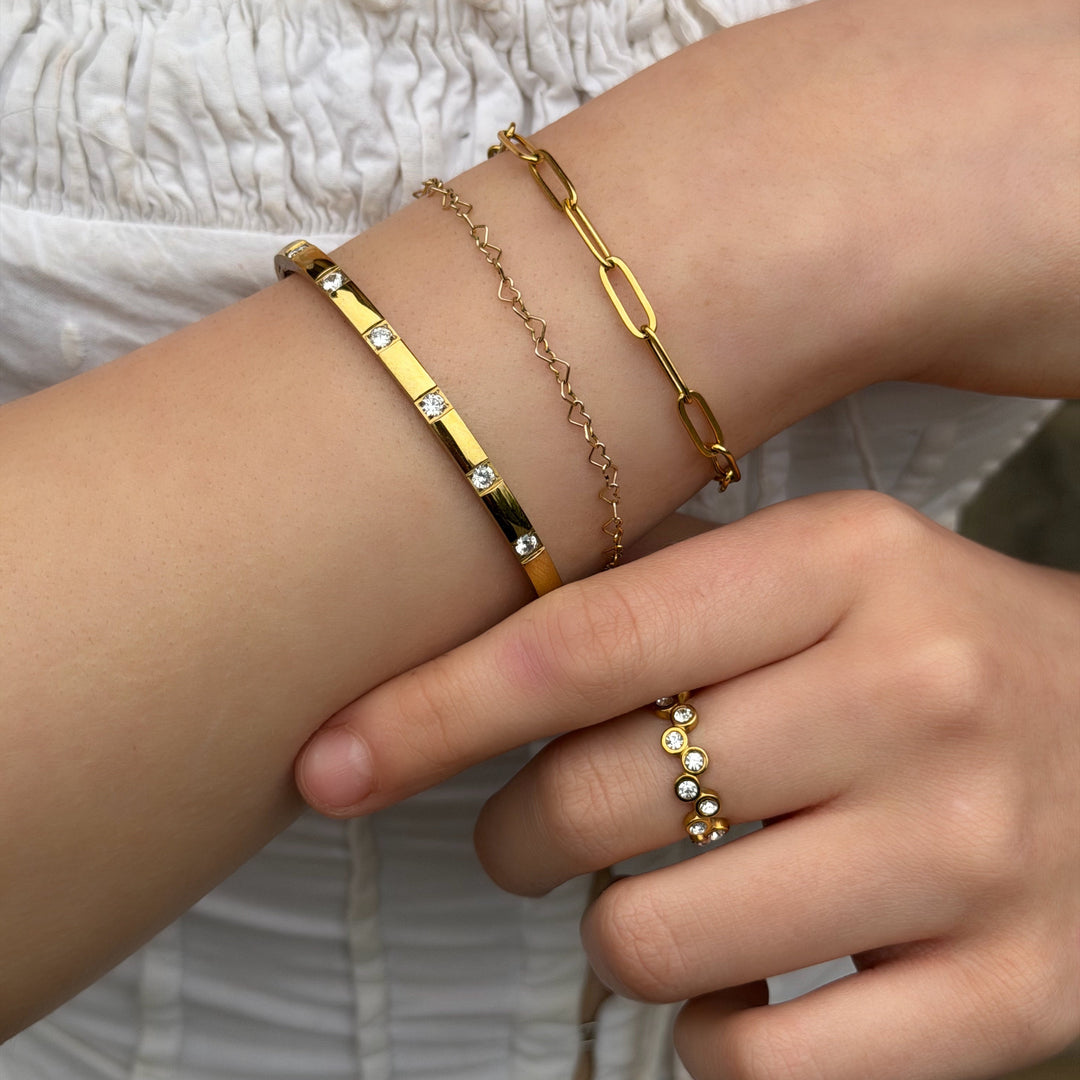 Mococo Gold Adjustable Cluster Ring