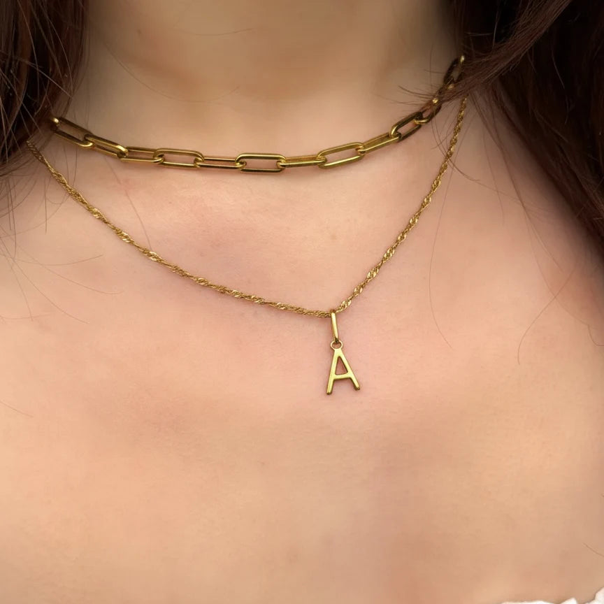 Mococo Gold Initial Necklace