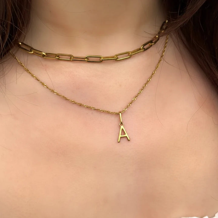 Mococo Gold Initial Necklace