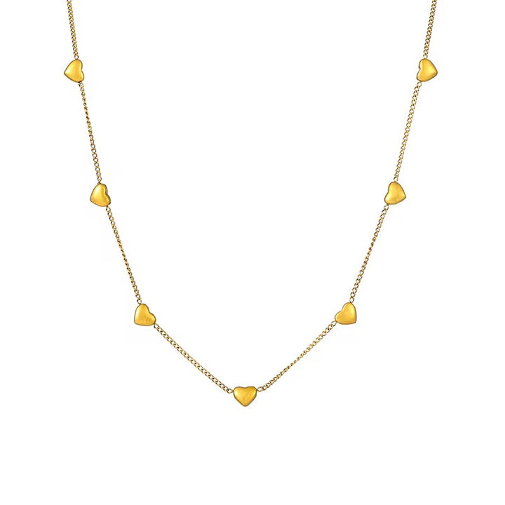 Mococo  Gold Mini Heart Chain Necklace