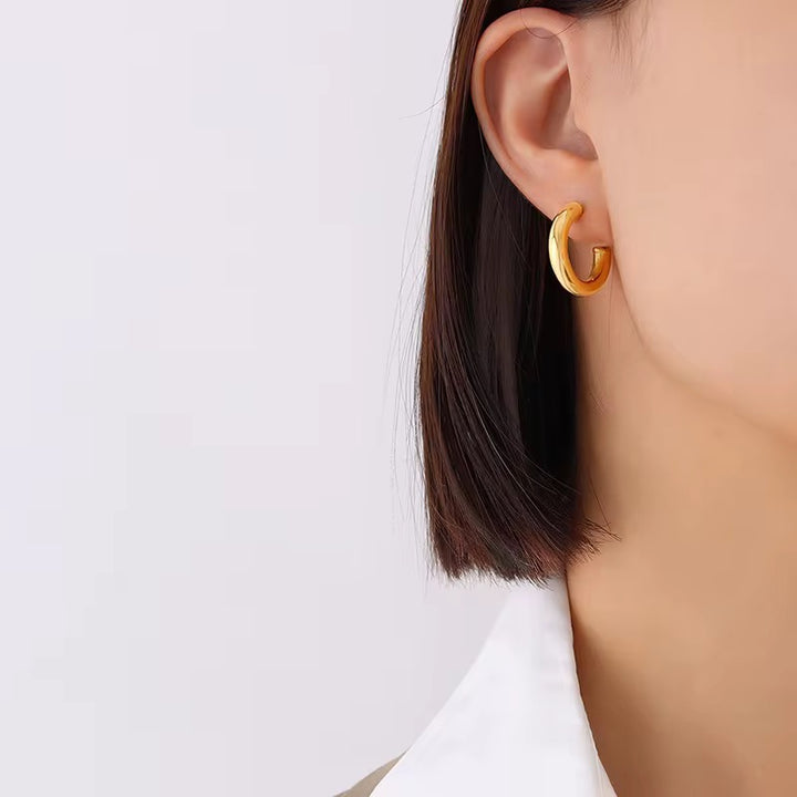Mococo Gold Bold Hoop Earrings