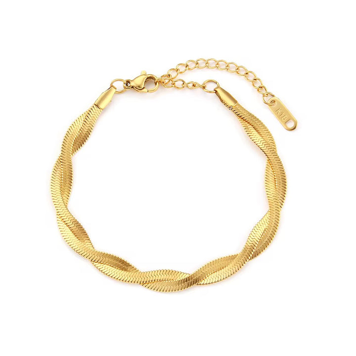 Mococo  Gold Braided Chain Braclelet