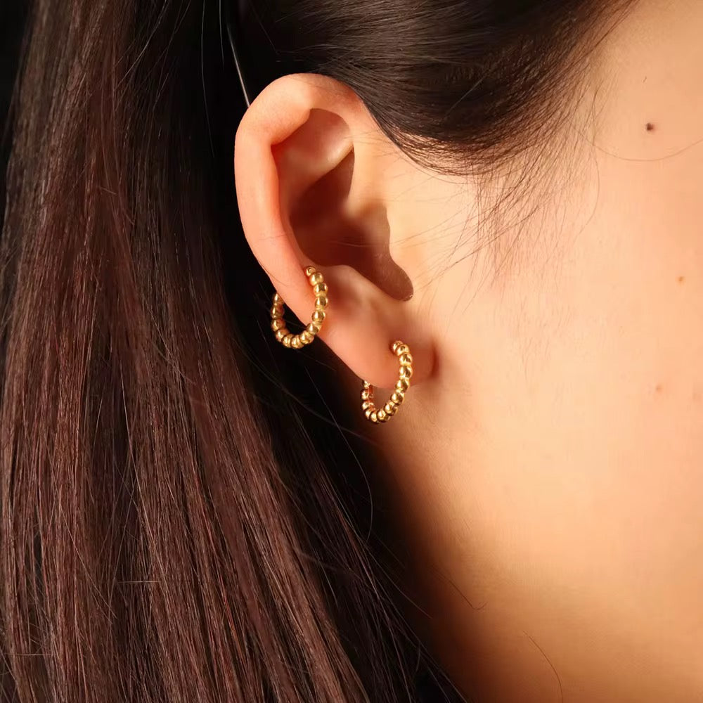 Mococo  Gold Beaded Single Ear Cuff