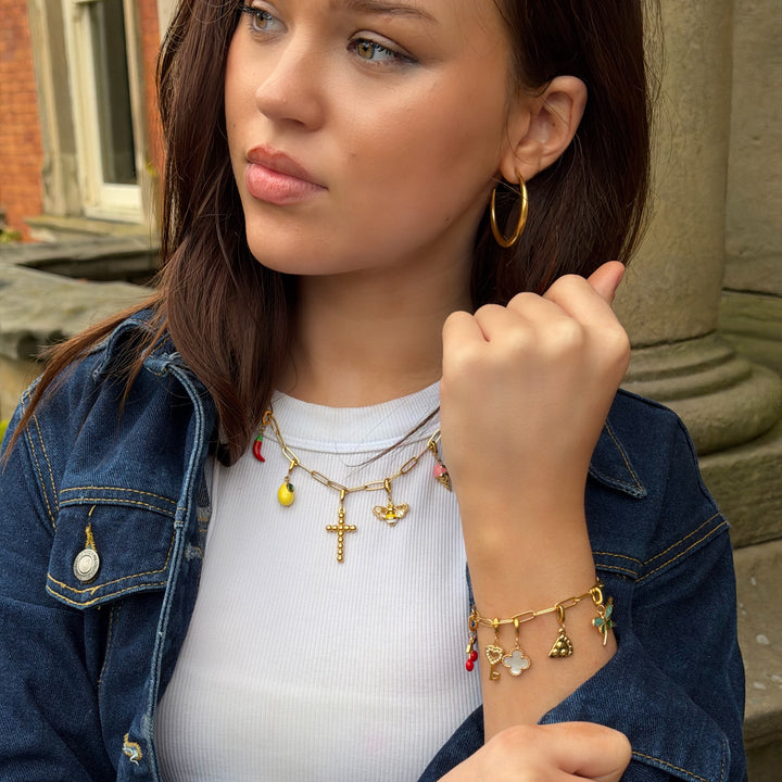 Mococo  Gold Statement Hoop Earrings