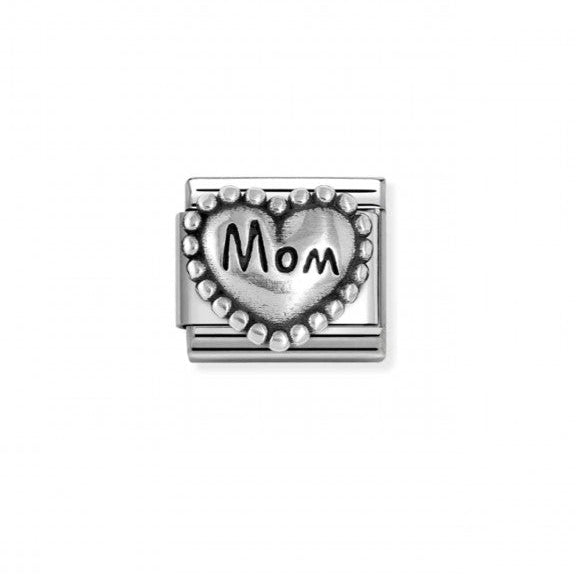 Nomination Silver Beaded Heart Mom Charm
