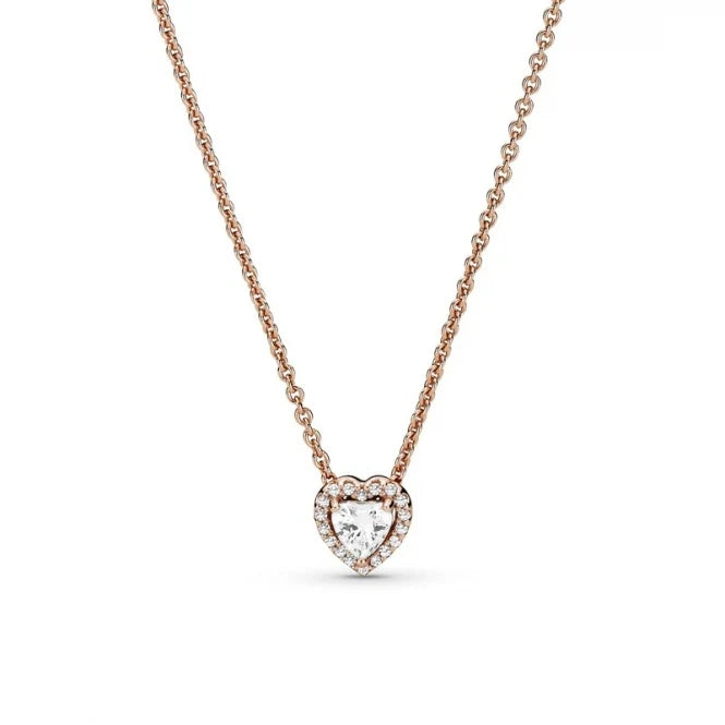 Pandora 
Rose Gold Plated Sparkling Heart Collier Necklace