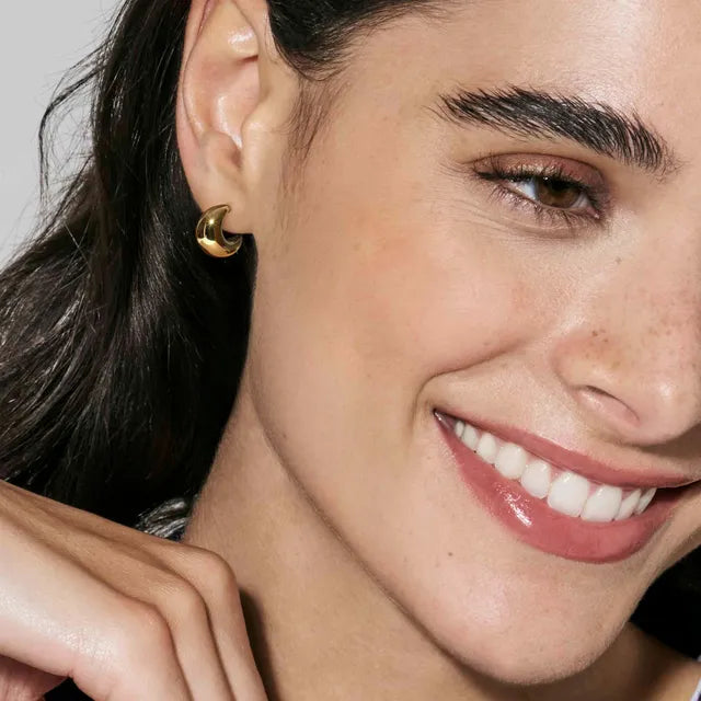 Nomination Yellow Gold Ecclettica Small Moon Earrings