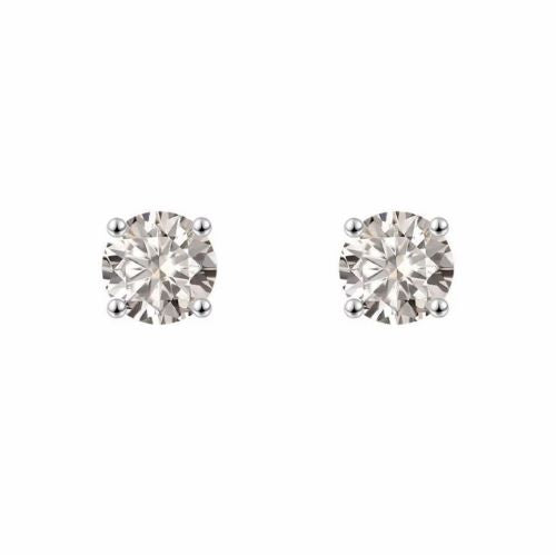 Ola Silver Four Claw Zircon Moissanite Stud Earrings