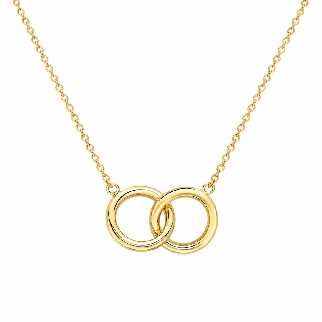 Mococo 9ct Gold Interlinking Rings Necklace