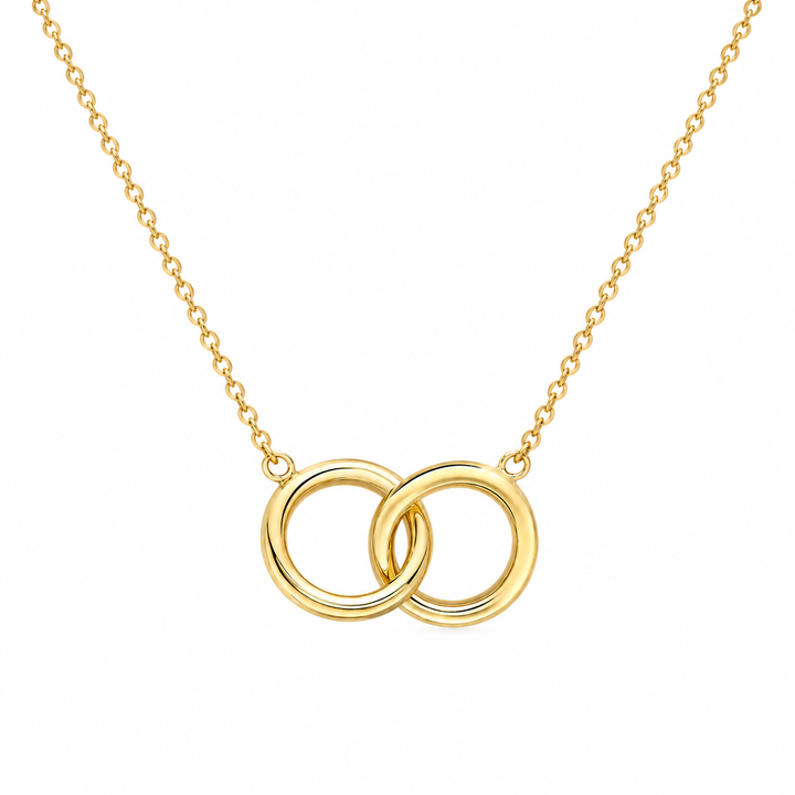 Mococo 9ct Gold Interlinking Rings Necklace