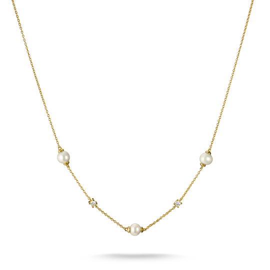 Thomas Sabo Gold Chain with Pearls and White Zirconia - MococoThomas SaboKE2120-M01-14-L45VNecklaces