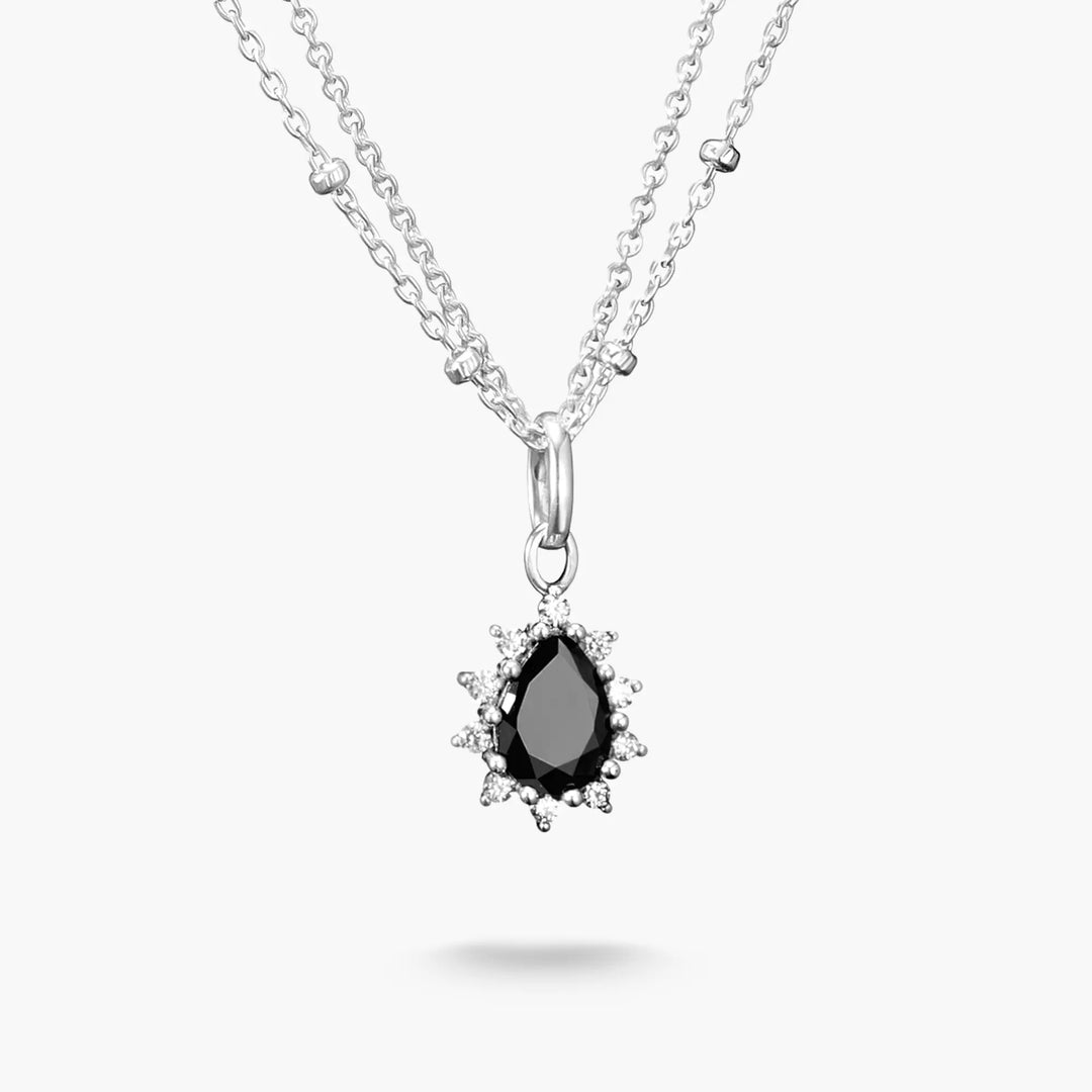 THOMAS SABO True Romance Silver Necklace Black Stone